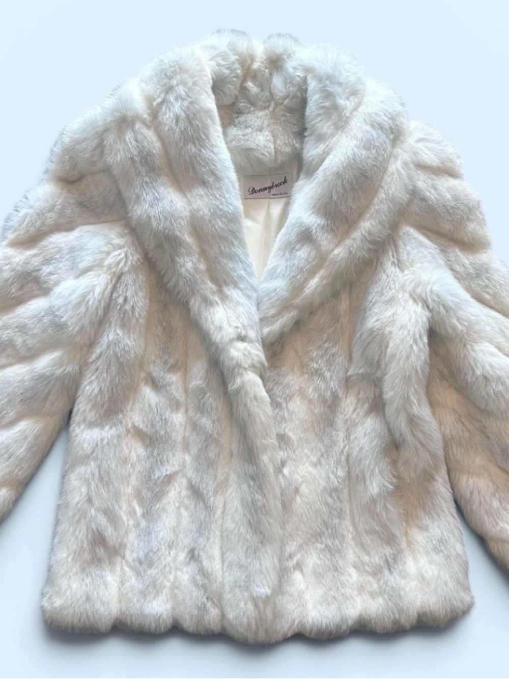 Donny Brook Pompadour Faux Fur Jacket Cream Ivory Size 8 Plush Teddy Coat